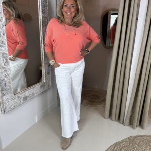 Wijd Leg Jeans Met Studs Wit