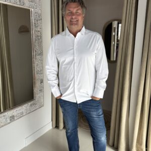 Mi Piace Travelstof Overhemd 202010 White Voor HEREN