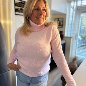 Gebreide Coltrui 9671 met Hartjes Effect Roze