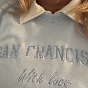 Alternative view of Sweater San Francisco met Kraagje Licht Blauw