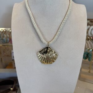 Ketting Glans Touw met Schelp 0322