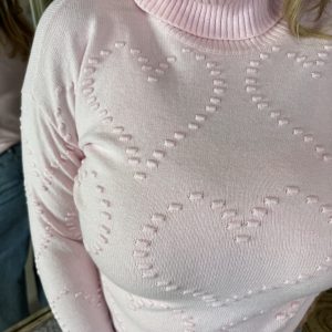 Alternative view of Gebreide Coltrui 9671 met Hartjes Effect Roze
