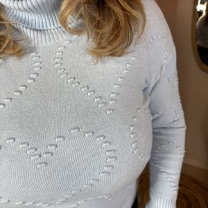 Alternative view of Gebreide Coltrui 9671 met Hartjes Effect Licht Blauw