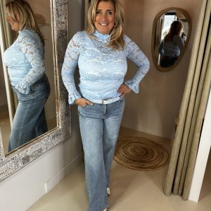 Kanten Top Vera Licht Blauw