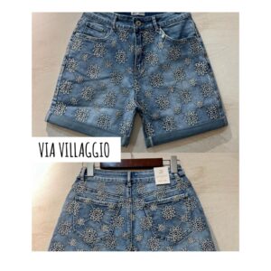 Alternative view of jeans Short 4025 Geborduurde Details