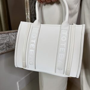 Tote Bag 40086 Small-PU Leer Beige via villaggio