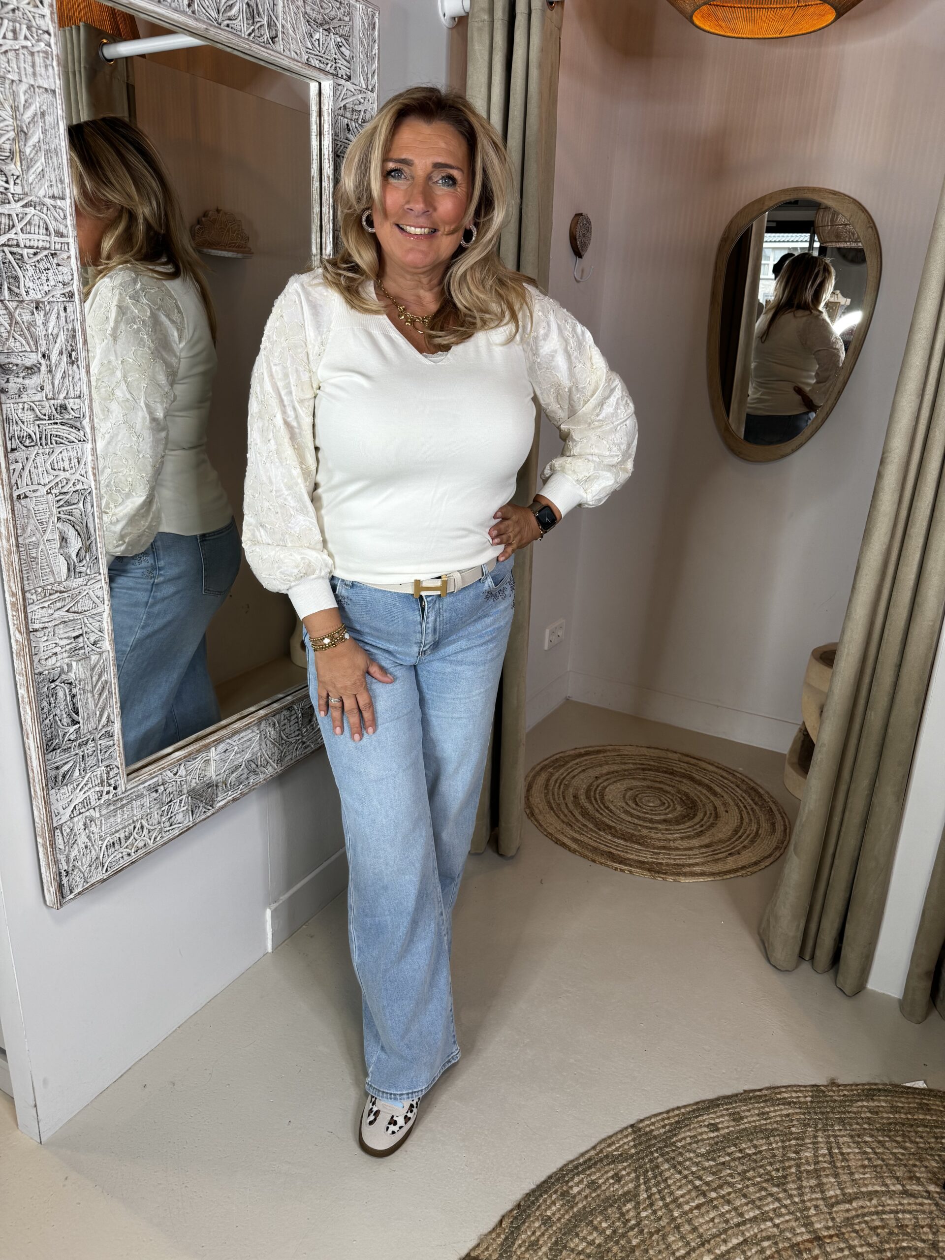 G-Maxx Raquelle Knitting Sweater Ecru