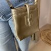 Crossbody Tas 20169 Met H-Gespdetail- Pu Leer Goud