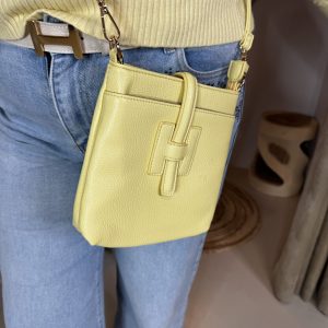 Crossbody Tas 20169 Met H-Gespdetail- Pu Leer Geel