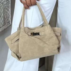 Suede Tas Leonie met SierGesp Sand
