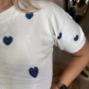 Alternative view of Korte Mouwen Trui Denim Hartjes 80531 Off-White/Denim