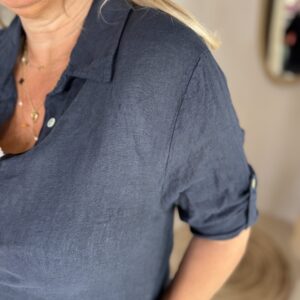 Alternative view of Linnen Blouse Mette 22627 Donker Blauw