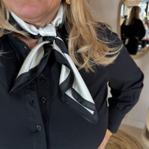 Zijdezacht Vierkant Sjaaltje 70500 Zwart