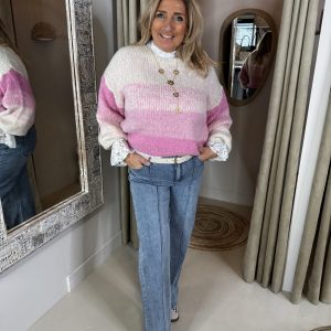 Jeans Britt Stretch Straight Jeans met Voornaad