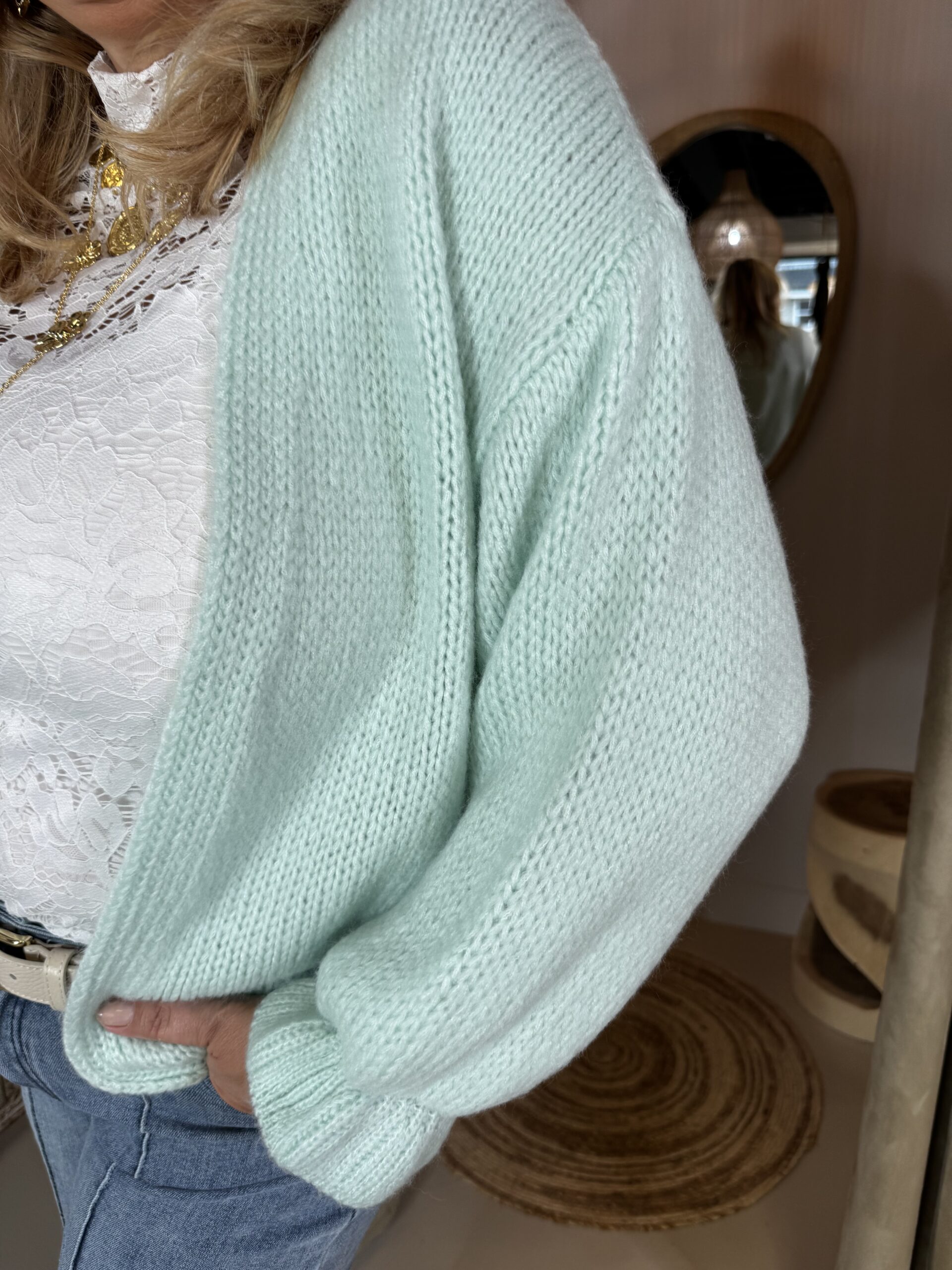 Vest Bodine 1395 Ruffle Mouw Groen - Afbeelding 3