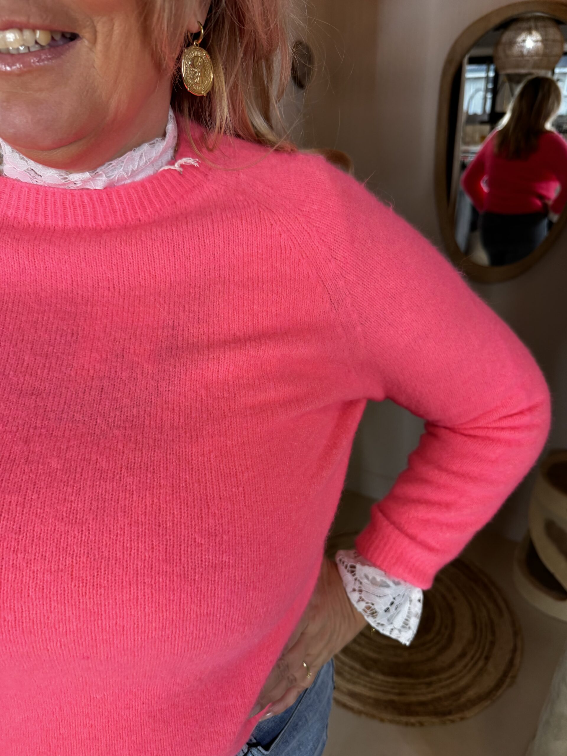 Alpaca Blend Knit Aivy Hard Roze - Afbeelding 2