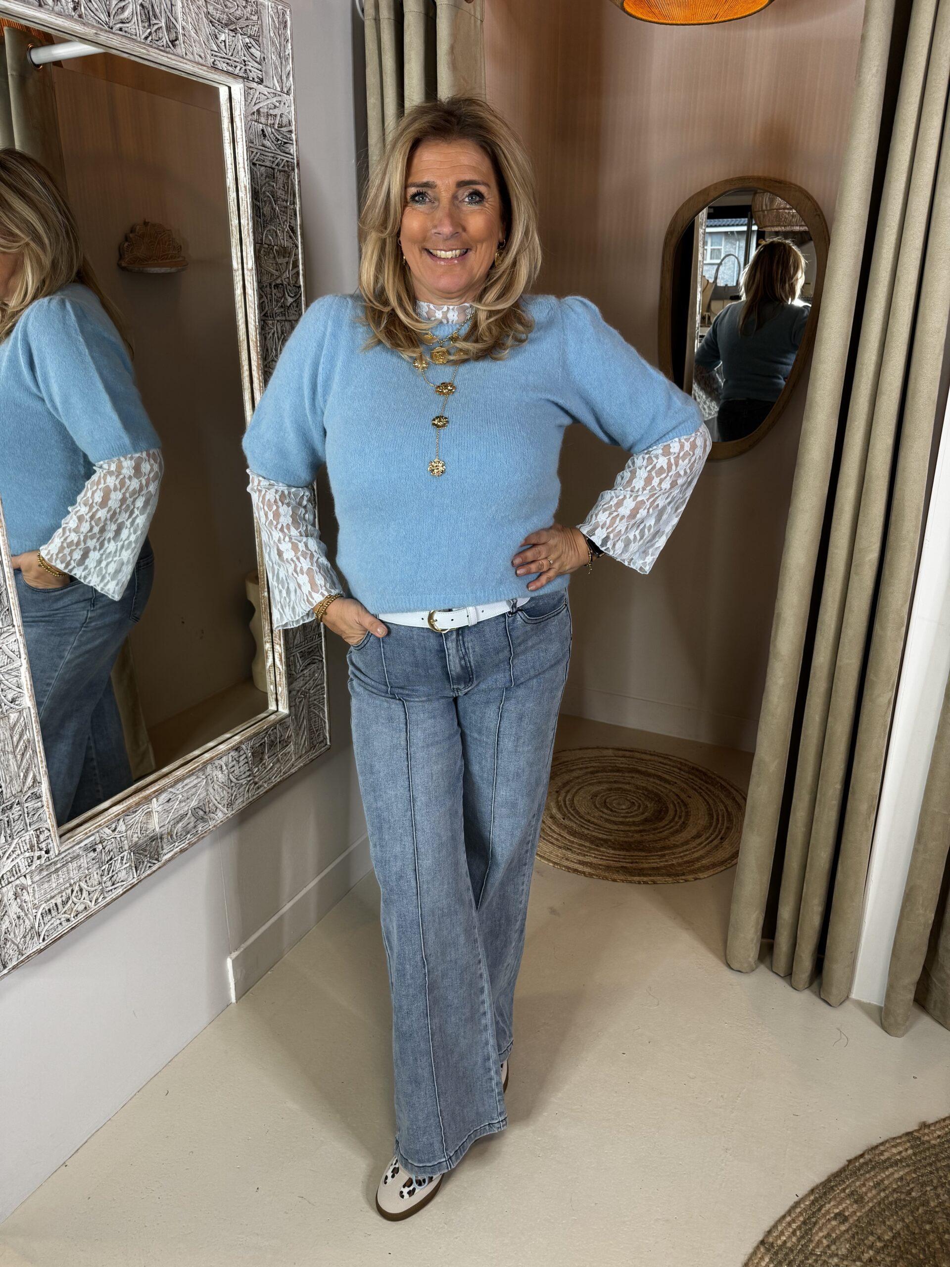 Alpaca Blend Korte Mouw 80654 Blauw