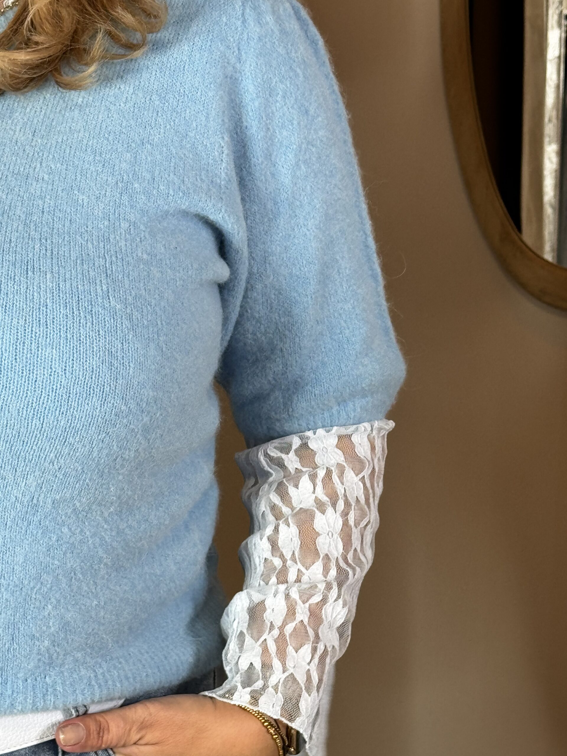 Alpaca Blend Korte Mouw 80654 Blauw - Afbeelding 2