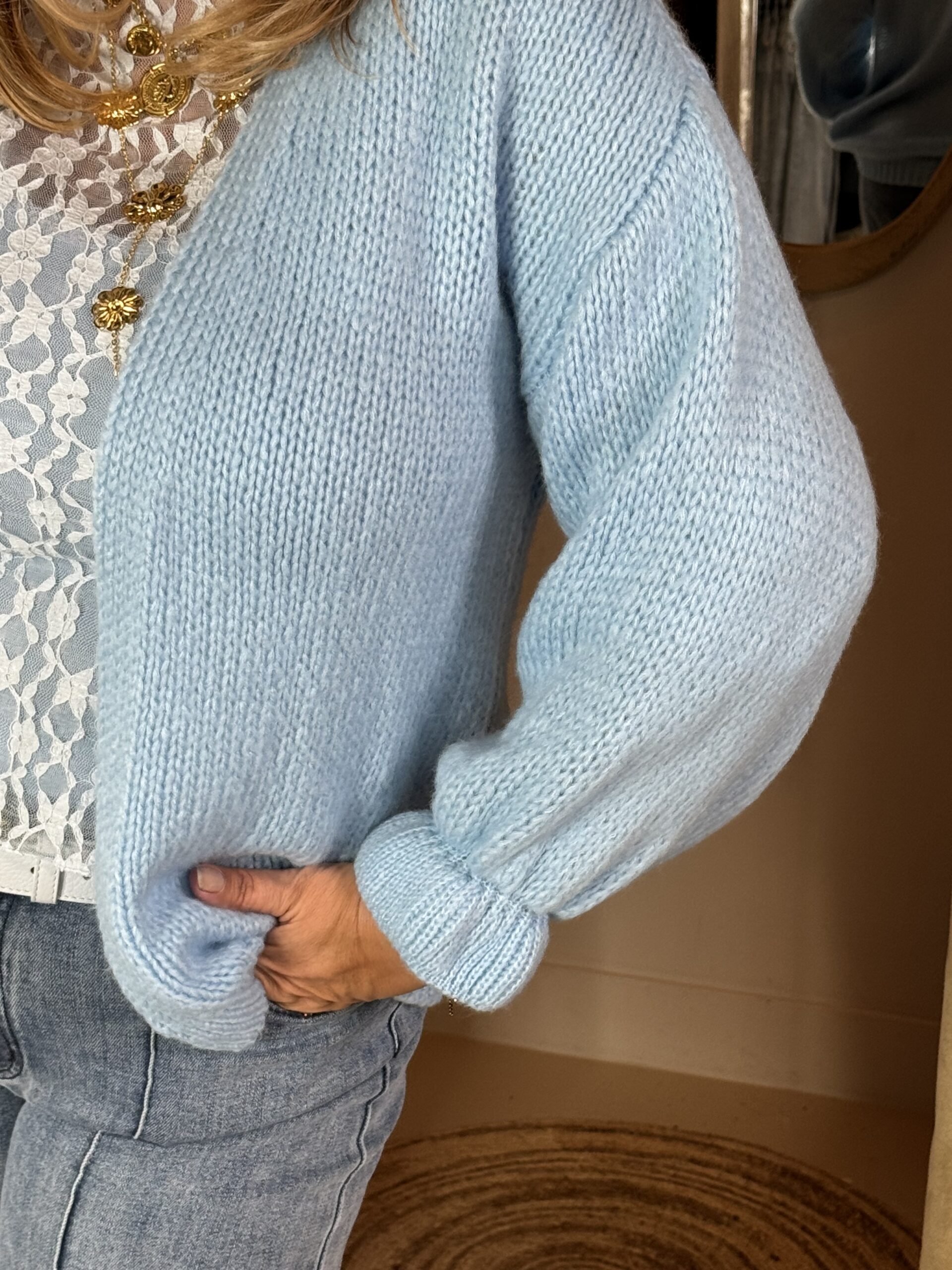 Vest Bodine 1395 Ruffle Mouw Blauw - Afbeelding 3