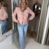 Tencel Vestje Bonita 5226 met Roezels Roze