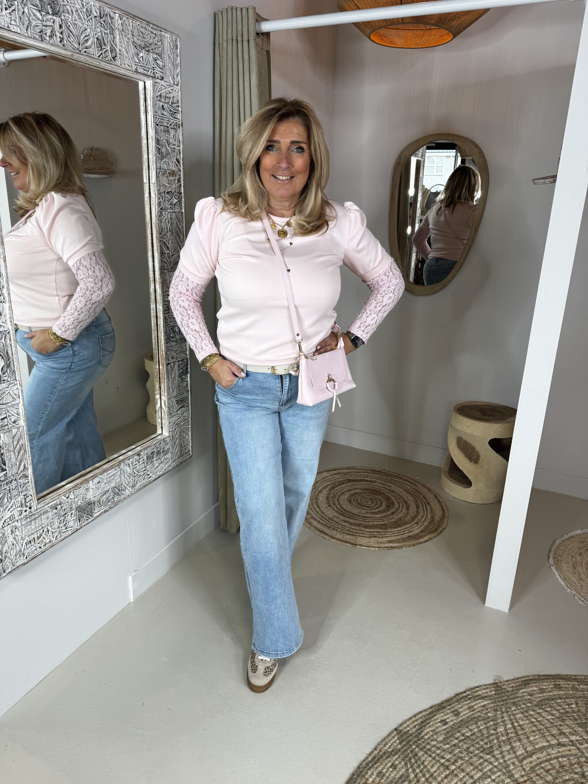 Sweater Kanten Mouw Caitlin 70118 Roze