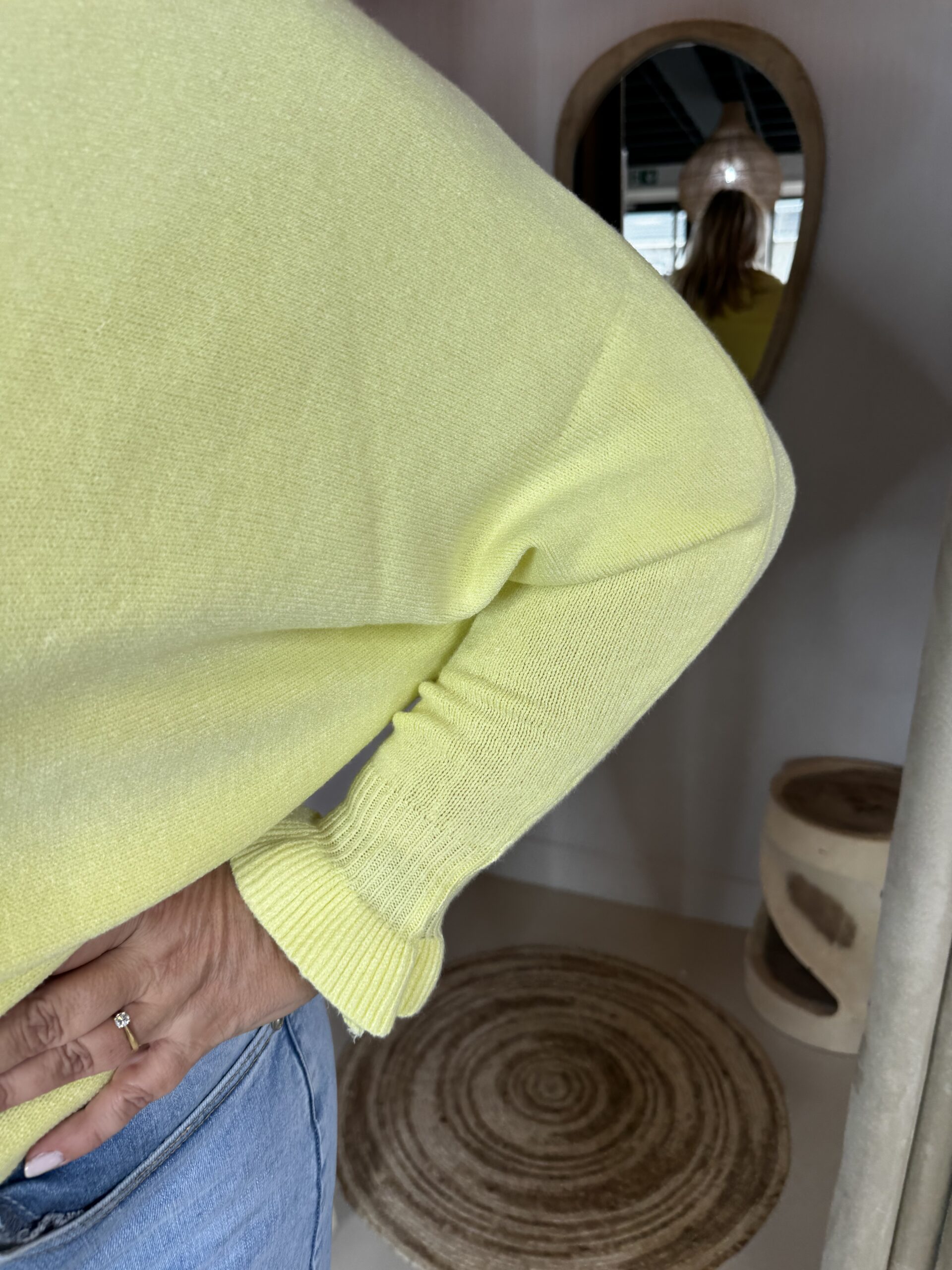 Vleermuis Trui Ruffle Mouw Geel - Afbeelding 2