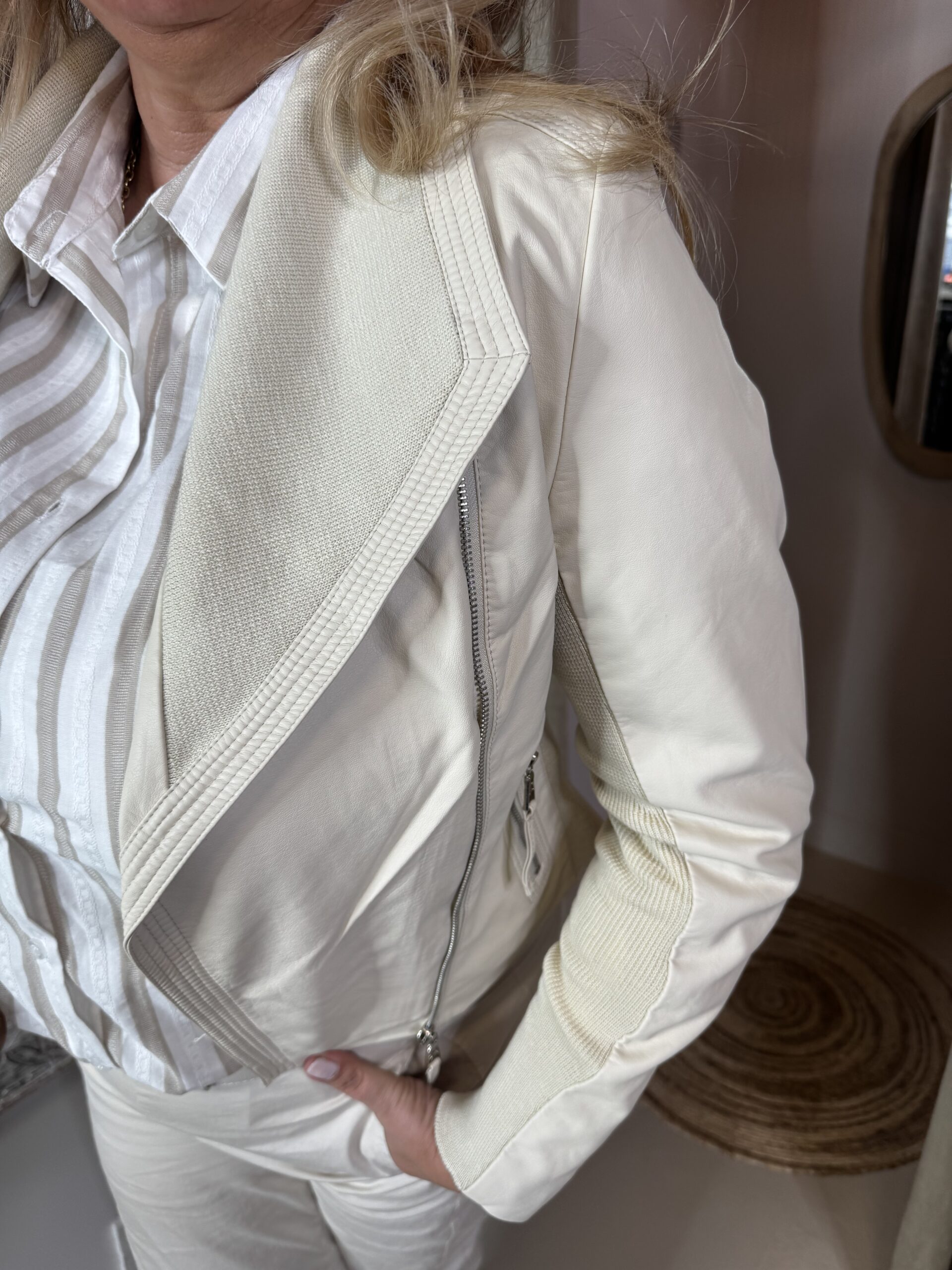 Leatherlook Jasje 6571 Zand - Afbeelding 2