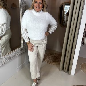 Korte Mouw Trui Soft Viscose 869 Off-White