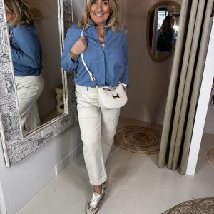 Katoenen Jeans Chambray 50320 Blauw