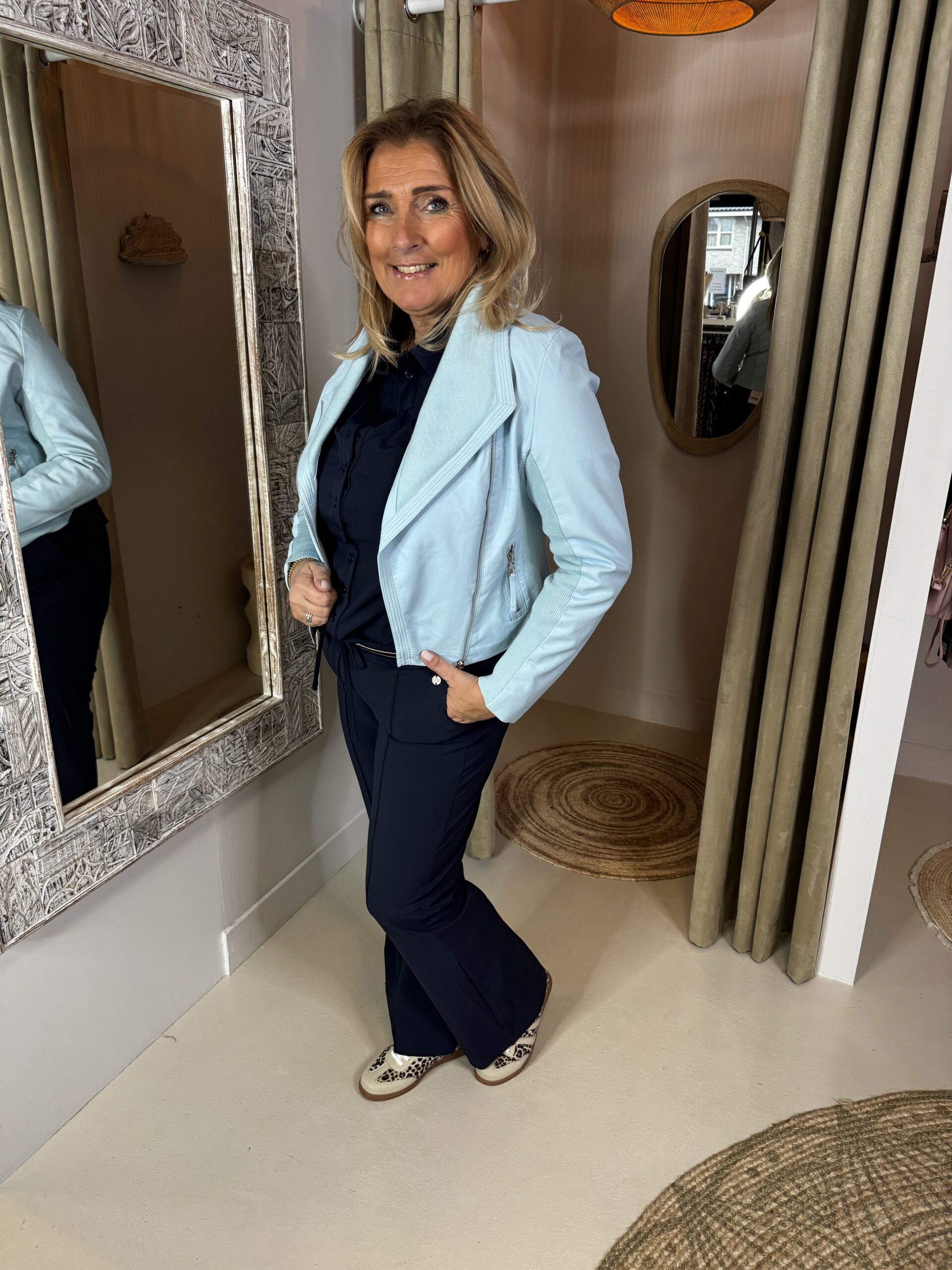 Leatherlook Jasje 6571 Licht Blauw - Afbeelding 3