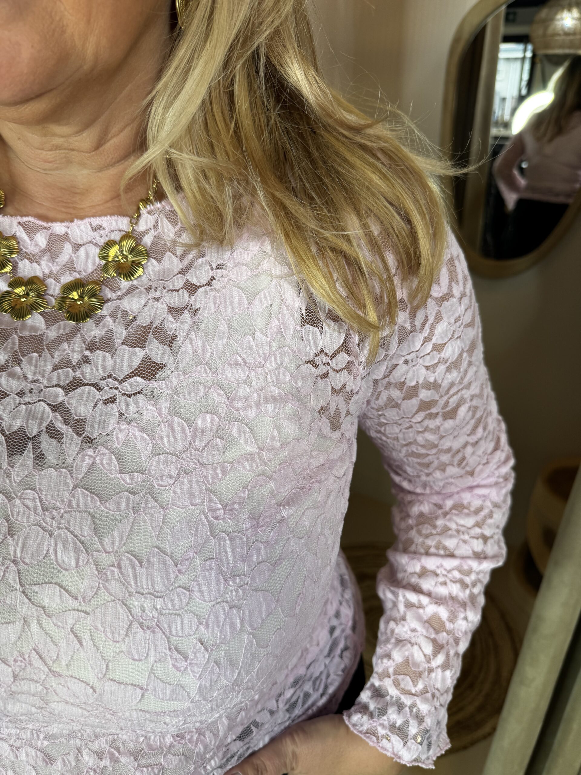 Kanten Top Bobbi Roze - Afbeelding 2