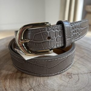 Leren Riem Croco Taupe