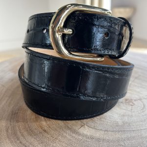 Leren Riem Croco Zwart