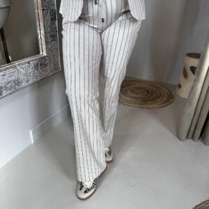 Alternative view of Mi Piace Travelstof Broek 202136 Broek Heavy Classic Stripe Latte