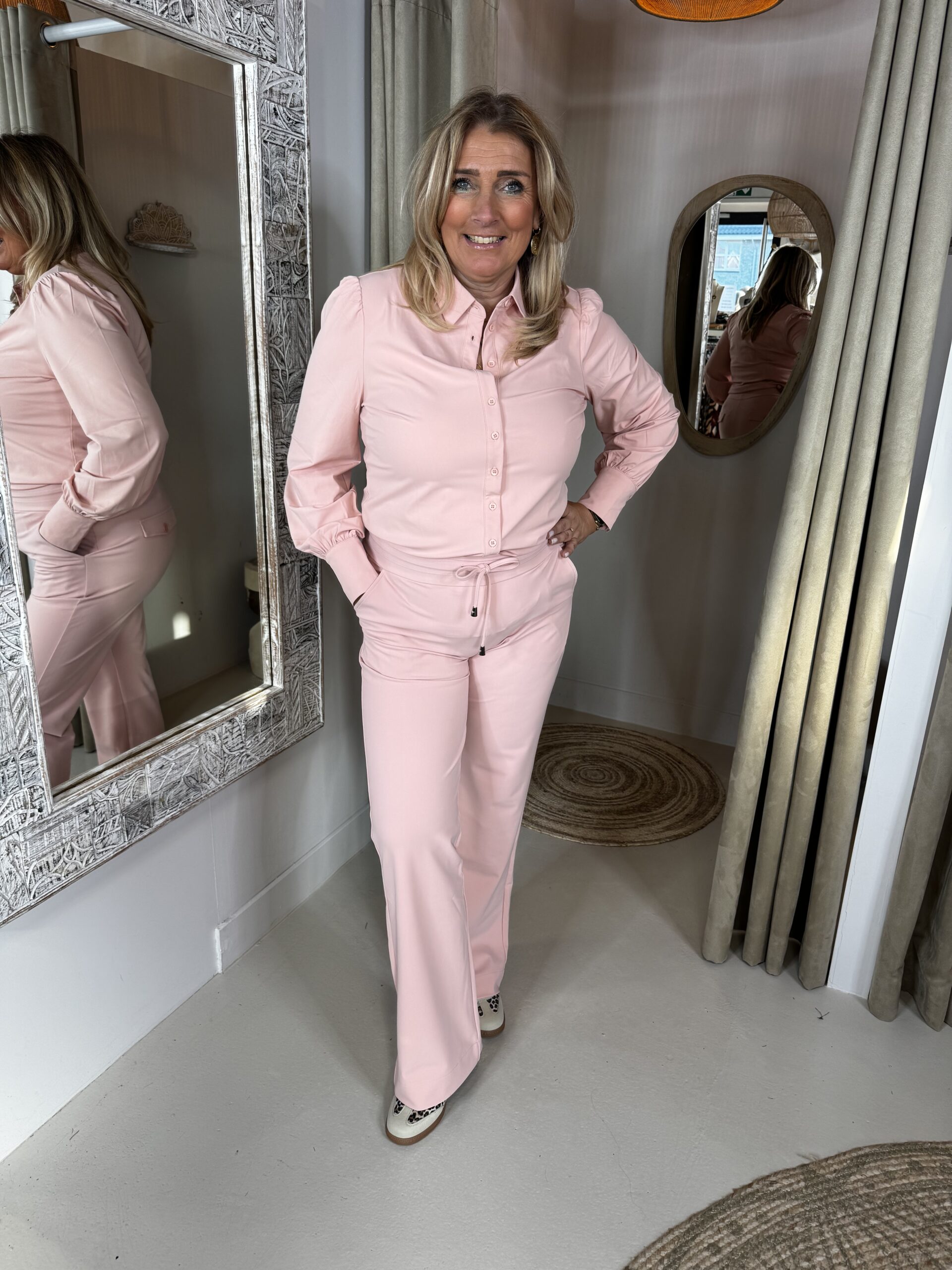 Mi Piace Bonded Travelstof Broek 202631 Mellow Rose Via Villaggio