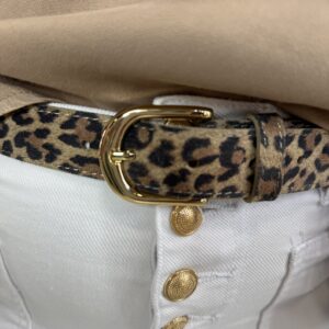 Suede Basis Riem Panter Goud
