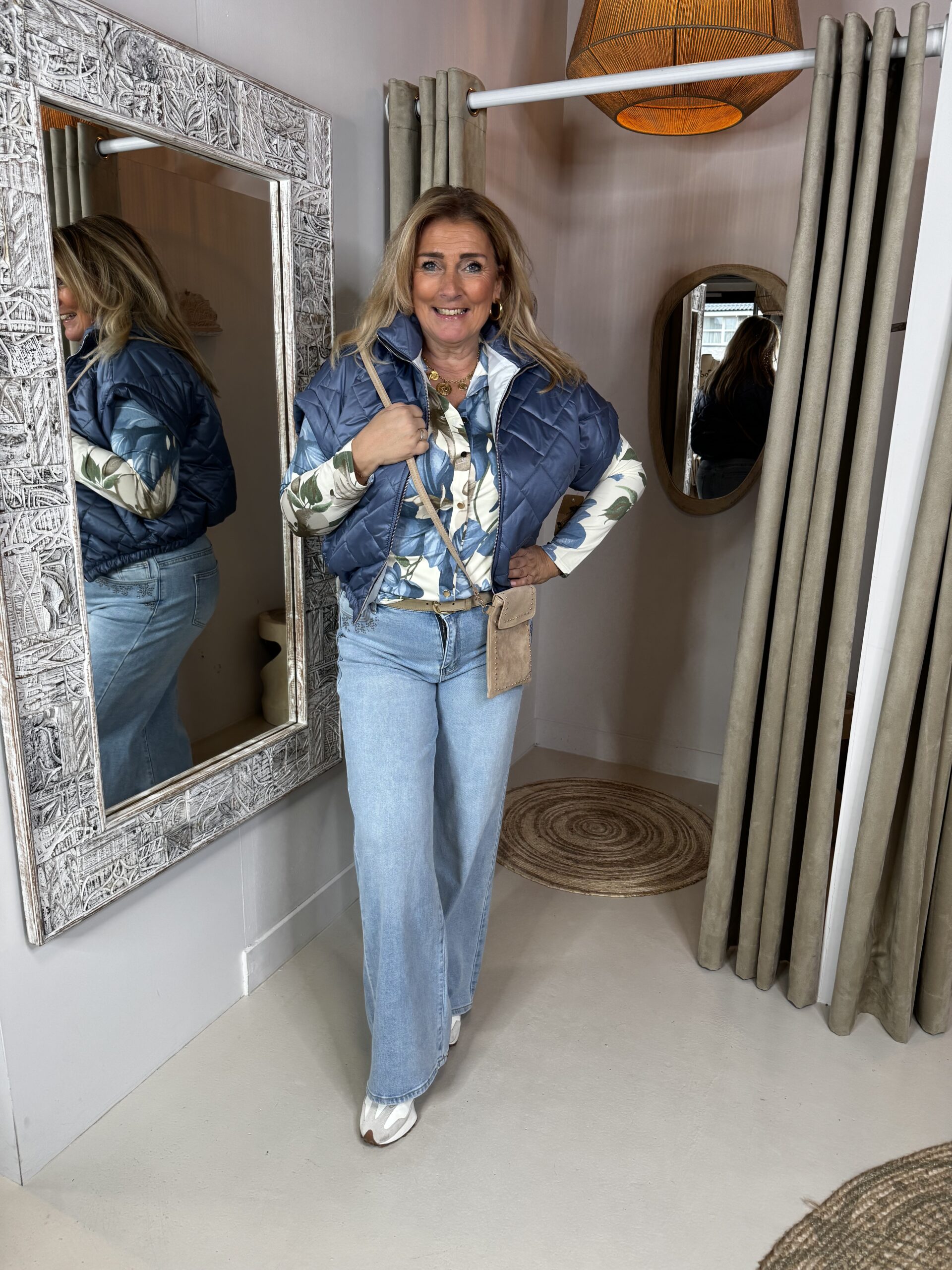 Bodywarmer Carly Jeans Blauw