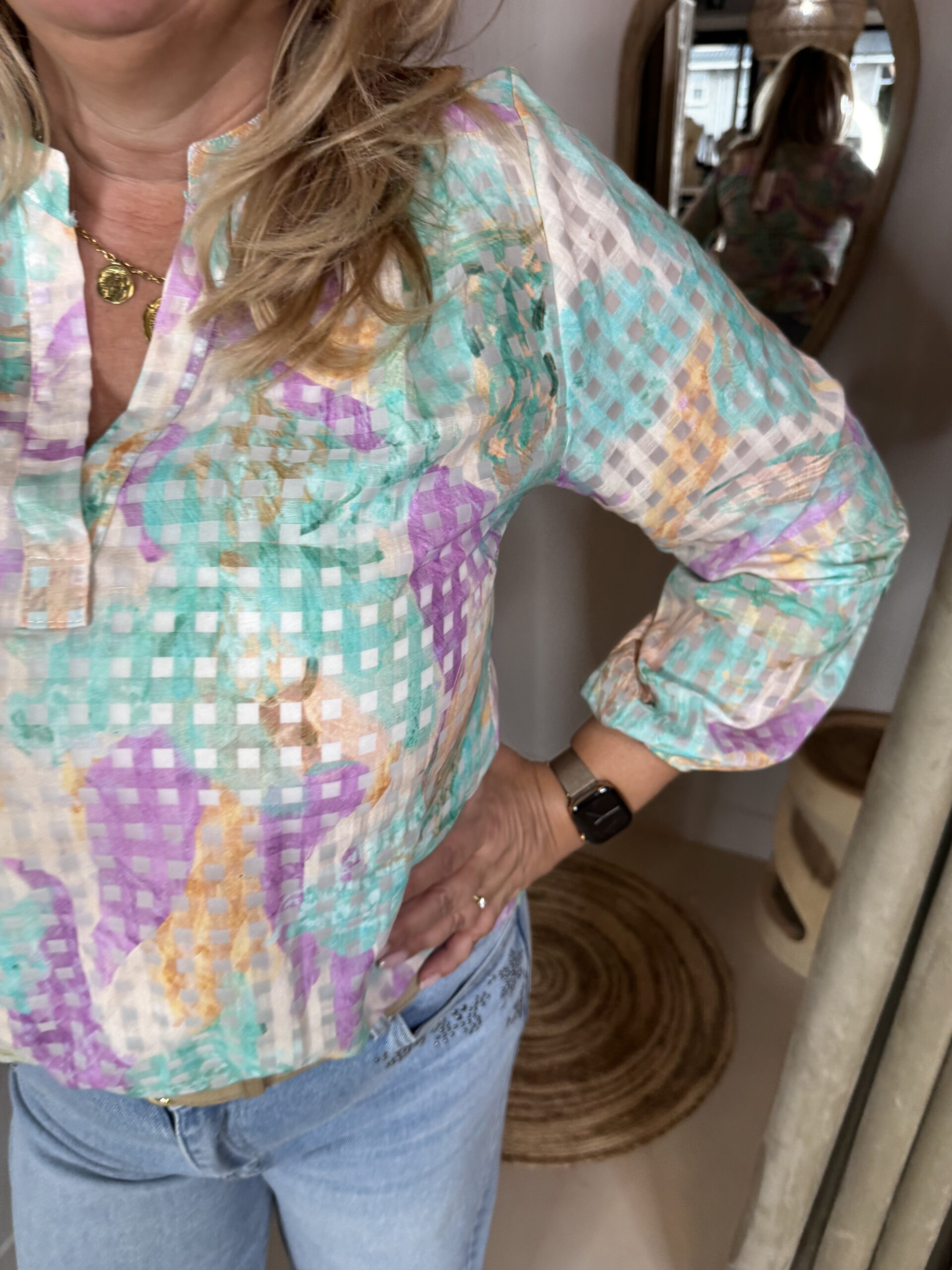 Blouse Djenna 726 Groene Print - Afbeelding 2