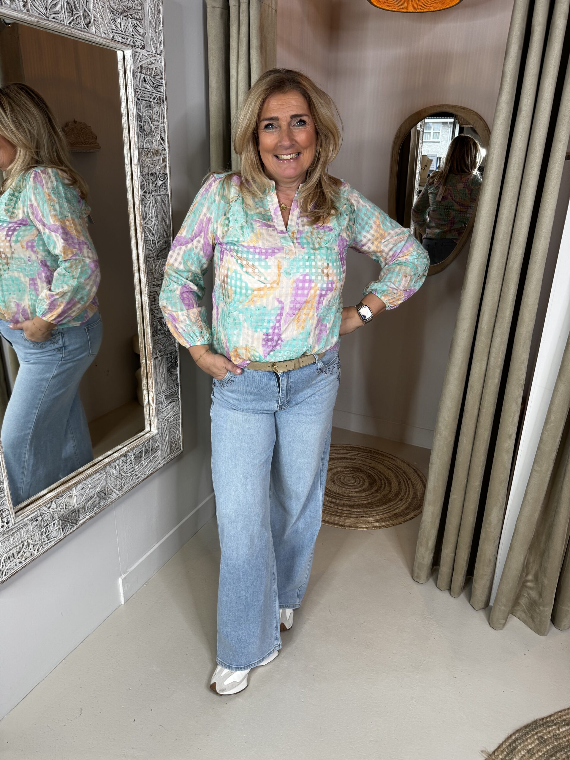 Blouse Djenna 726 Groene Print