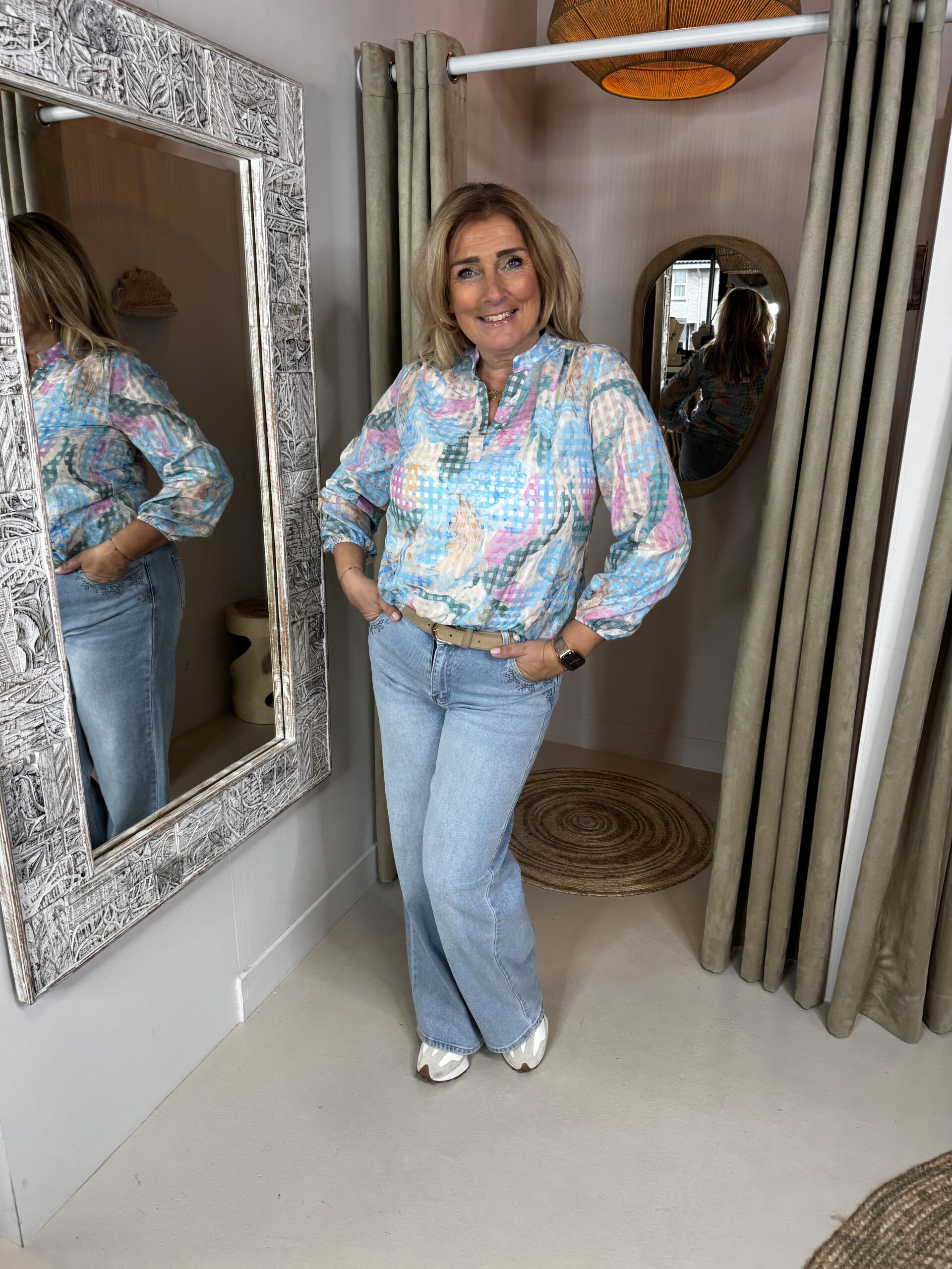 Blouse Djenna 726 Blauwe Print