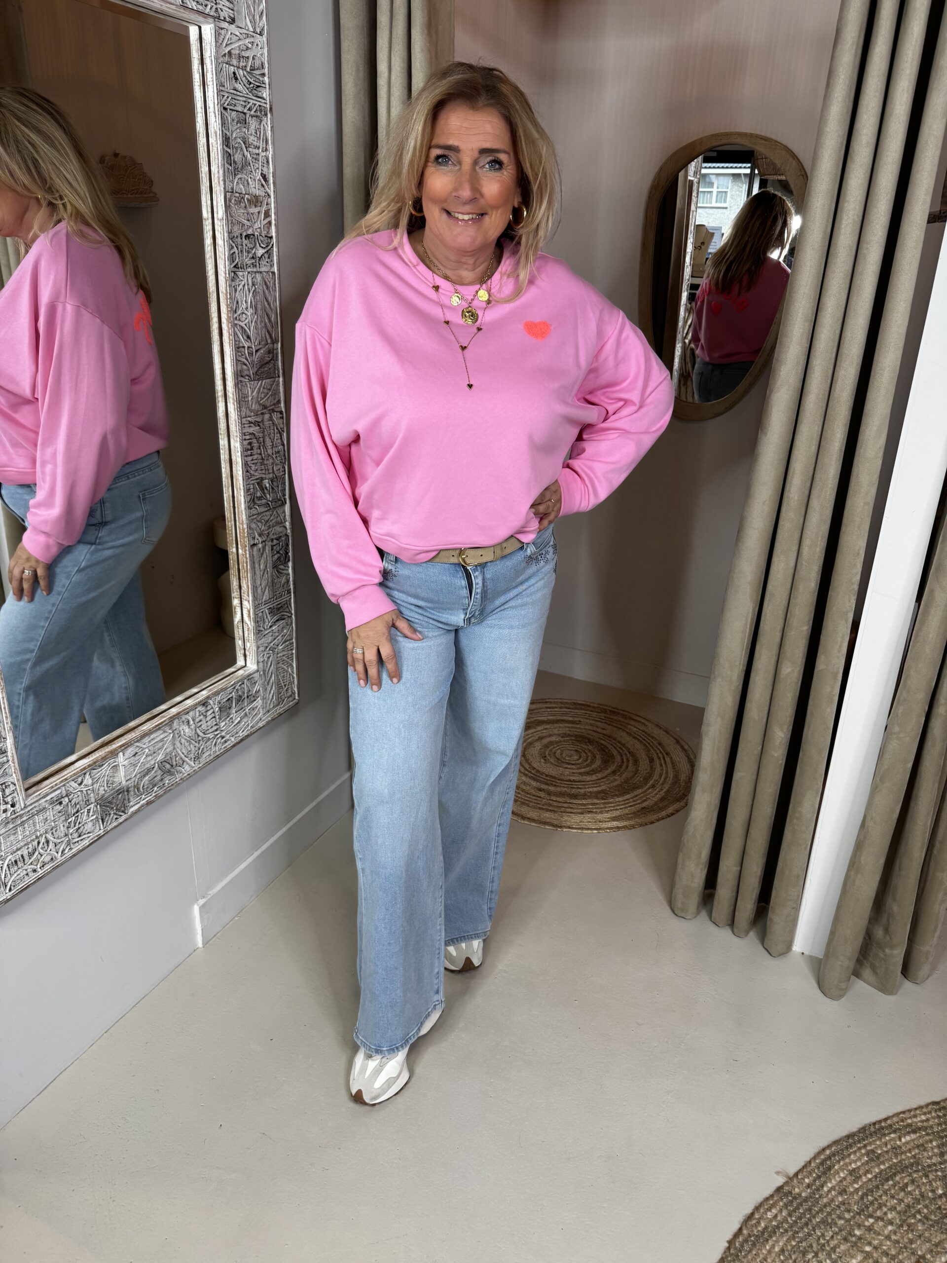 Sweater Q2186 Bisous Fuchsia Roze - Afbeelding 2