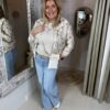 Bomber Jasje met Jacquard Dessin Beige