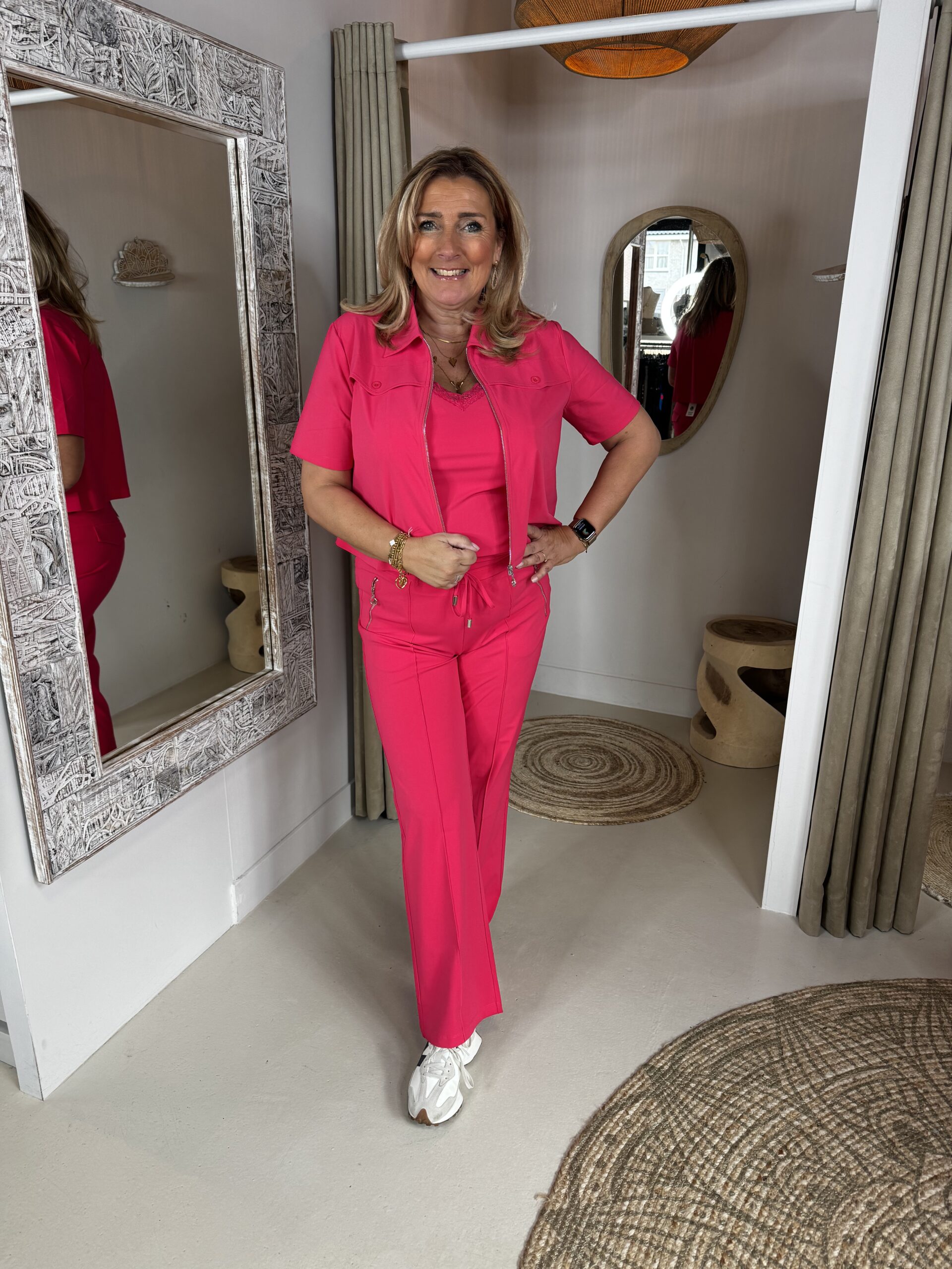 Angelle Milan Travelstof Broek 2112A Pink