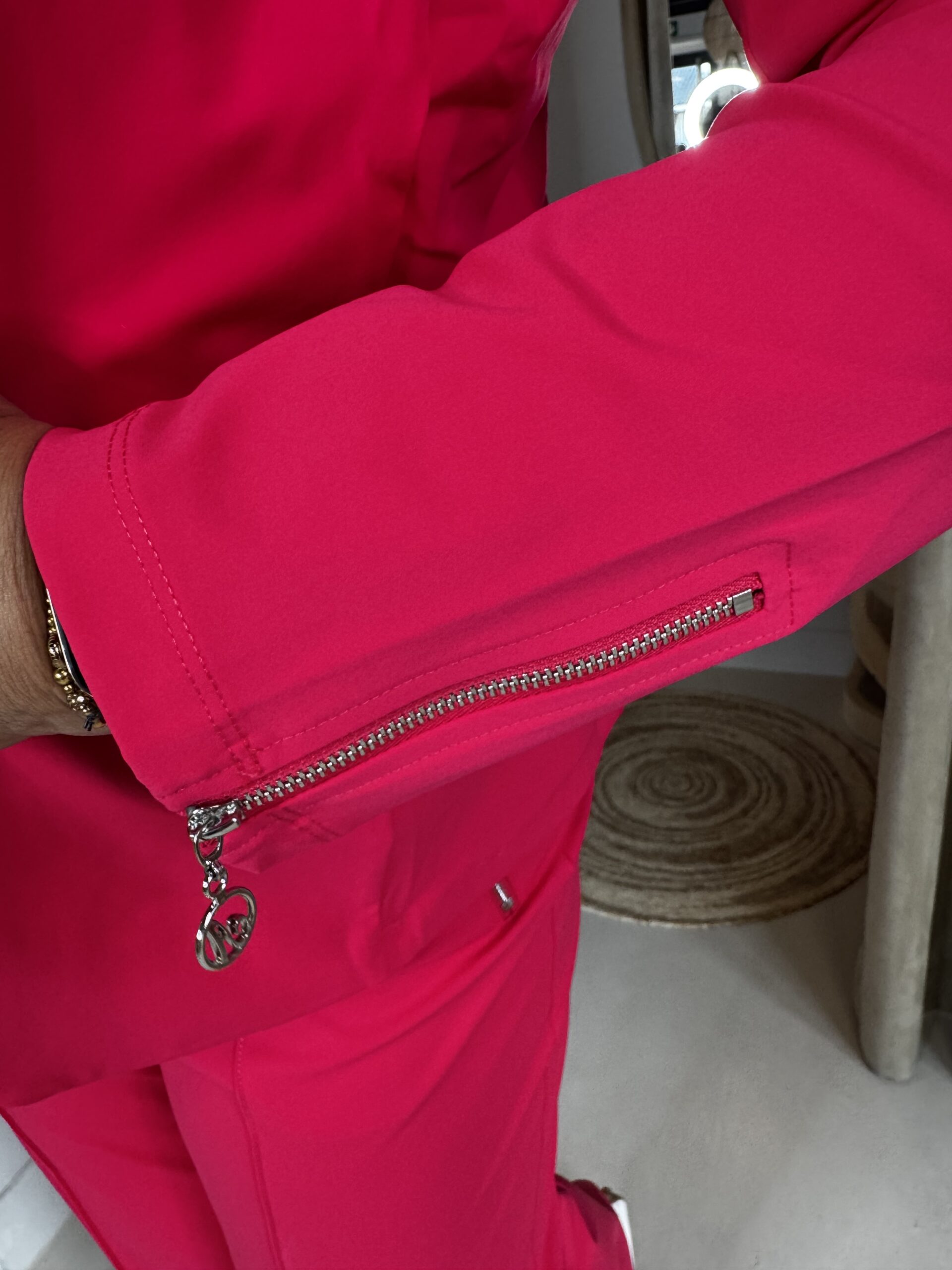 Angelle Milan Travelstof Blazer 1165 Ritsjes Pink - Afbeelding 4