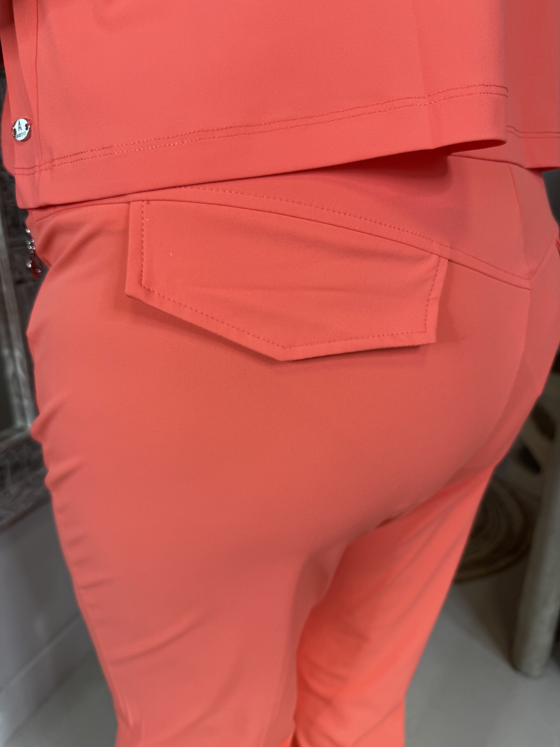 Angelle Milan Travelstof Broek 2112A Coral - Afbeelding 4