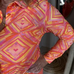 Alternative view of Angelle Milan Travelstof Blouse 1615 Coral Pink