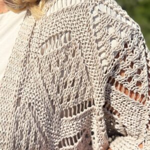 Alternative view of Oversized Gehaakt Vest Romèe 24135B Beige