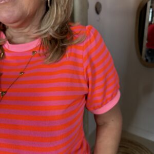 Alternative view of Sweater Streep Q1170 Roze Koraal