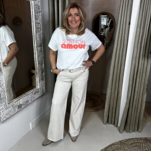 T-Shirt Amour Q1217 Zand Koraal OpdrukT-Shirt Amour Q1217 Zand Koraal Opdruk