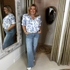 G-Maxx Arlise Blouse Ophelia Top Off-White/Light Indigo